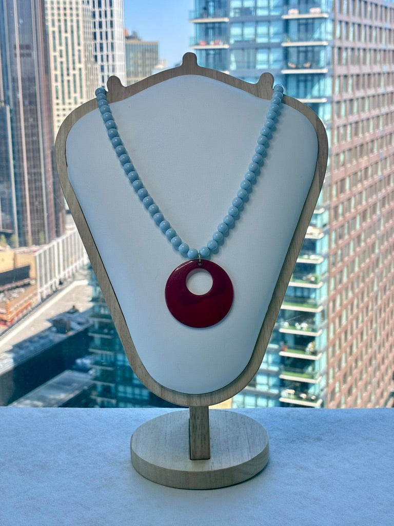 Red and Blue Statement Necklace
