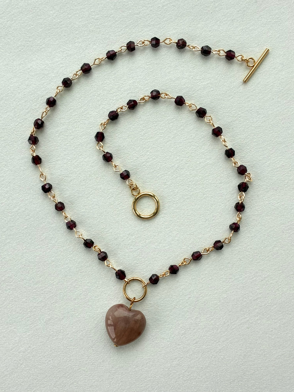 Stone Pendant Necklace with Vintage Beads